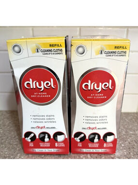 Lot of 2 Dryel At Home Dry Cleaning Cleaner Refill Kit Cleaning Clothes 8 Loads